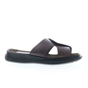 Hitchcock Mens Slide Sandal Brown Shoes (NWT)